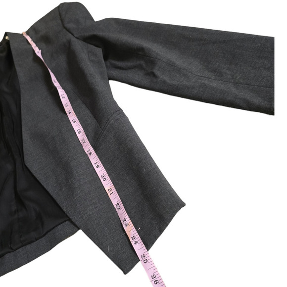 Theory Open Blazer In Sevona Stretch Wool charcoal grey size 10 medium - Picture 9 of 9